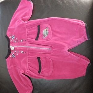 Harley‎ Davidson Velour Onsie Sleeper Baby Girl Size 6/9 Months Embroidered